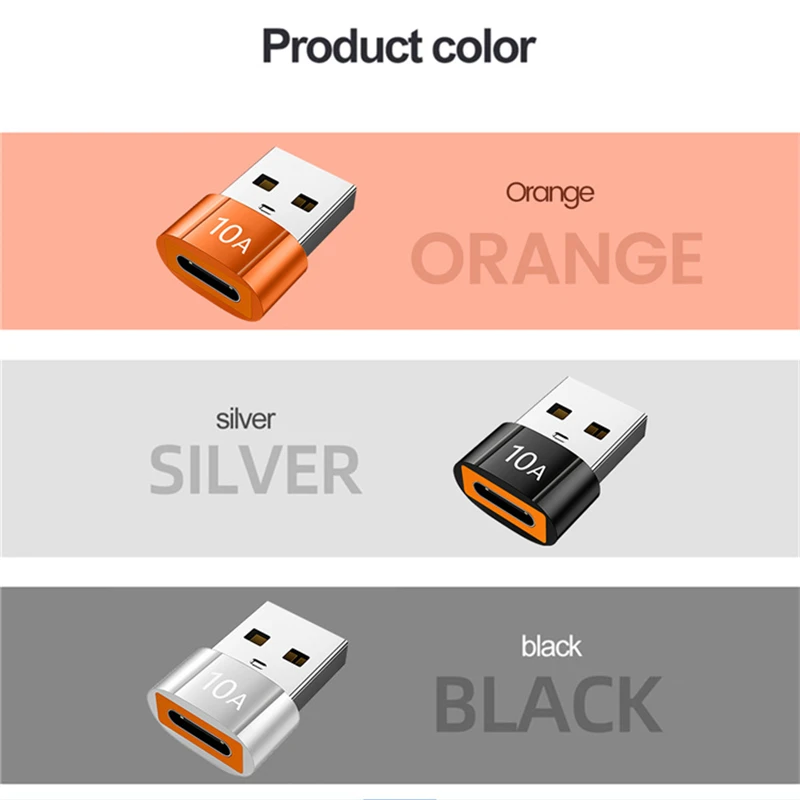 NNBILI 10A OTG USB3.0 To Type C Adapter TypeC Female to USB Male Converter Fast Charging Data Transfer For Laptop Xiaomi Samsung