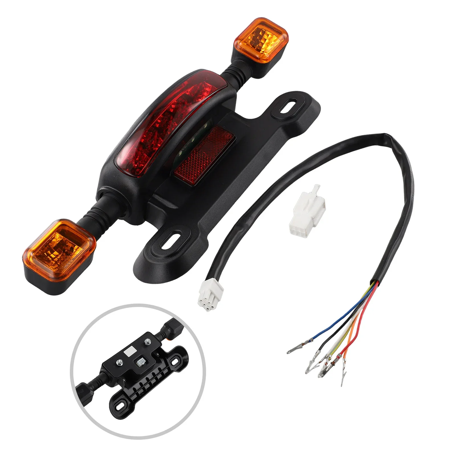 3 In 1 LED Taillight Electric Bicycle Turn Signal Rear Lamp 48V 60V 12V E-bike Rear Tail Light Indicator Cycling Modified Parts