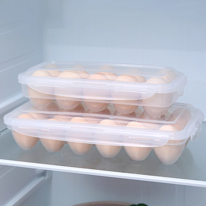 10/18 Grids Transparent Eggs Storage Box Kitchen Tools Egg Box With Lid, Dustproof Sealed Food Storage Boxes For Refrigerator