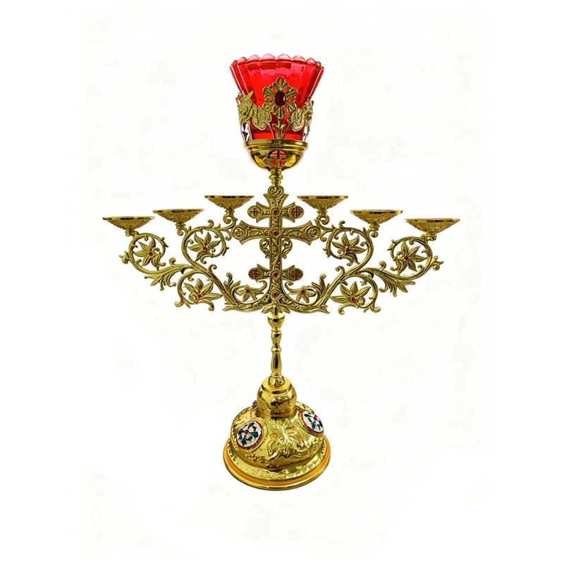 New Gilded candle holders churches religious sacraments Eastern Orthodox Jesus churches ceremonial items Christmas decorations