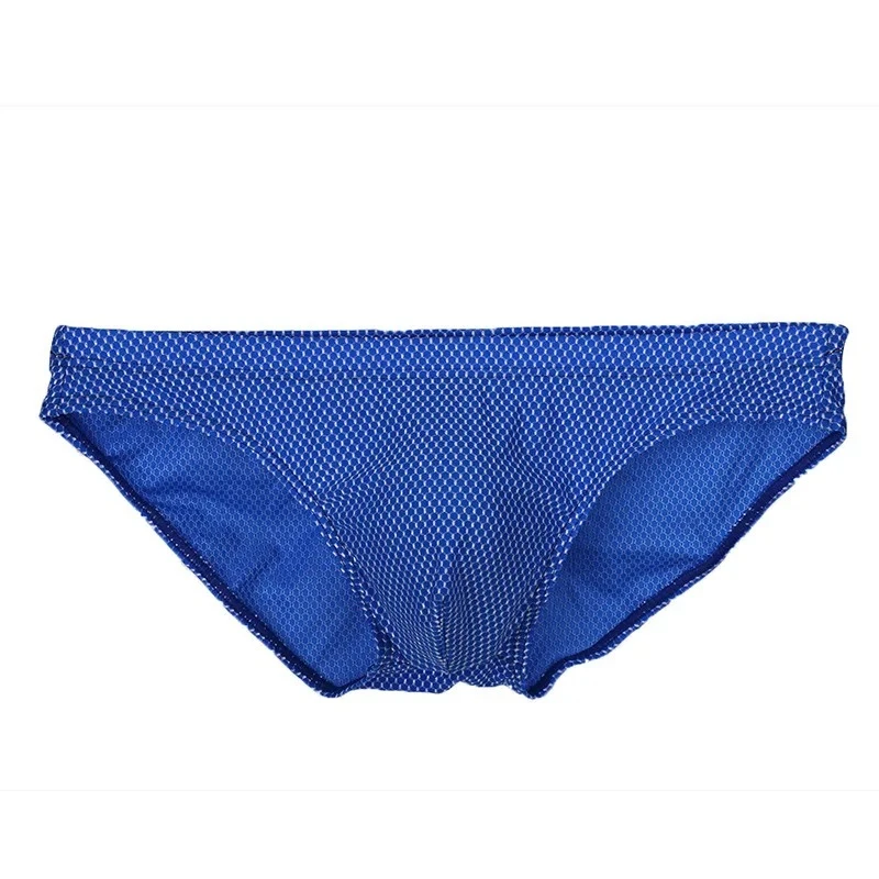 Mens Fluorescent Green Jacquard Mesh Briefs, Wide Elastic Waistband Slim‑fit Summer Intimates