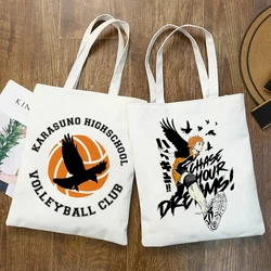 Nowe torby na ramię torby płócienne Haikyuu z nadrukiem Anime torby Crossbody dla kobiet urocza torba podróżna o dużej pojemności