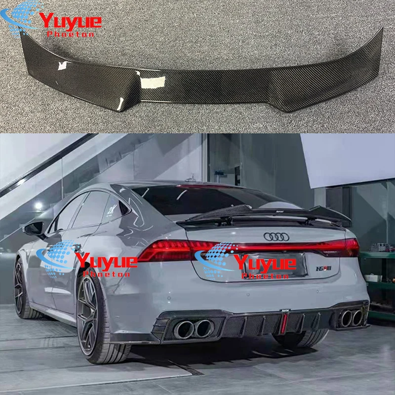 

Yuyue Phaeton Carbon Fiber CAR REAR WING TRUNK LIP SPOILER FOR AUDI A7 S7 RS7 C8 (karztec style)