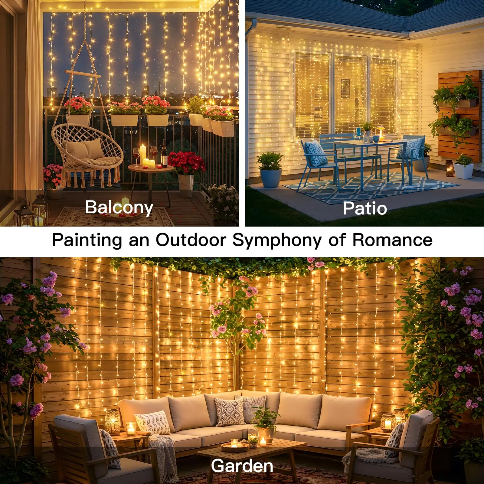 1PC  3M*3M  8 Lighting Modes Fairy Copper Light With Remote Colorful Window Curtain String Lights, USB Powered Waterproof For New Year Christmas Bedroom Party, Wedding Home Garden Wall Decorations