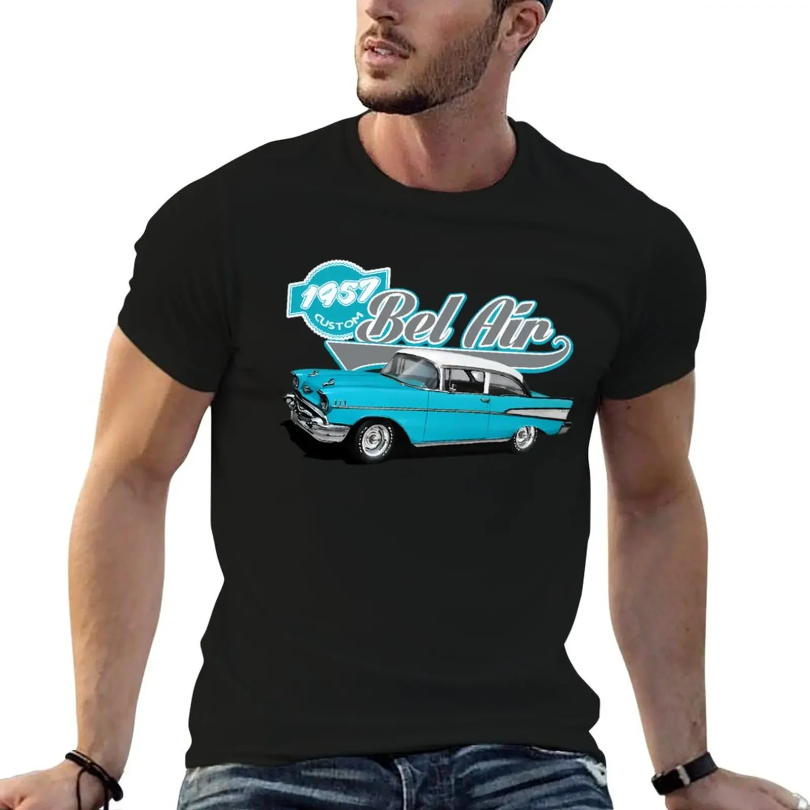 Light Blue 1957 Hardtop T-Shirt plus sizes Blouse anime figures fruit of the loom mens t shirts