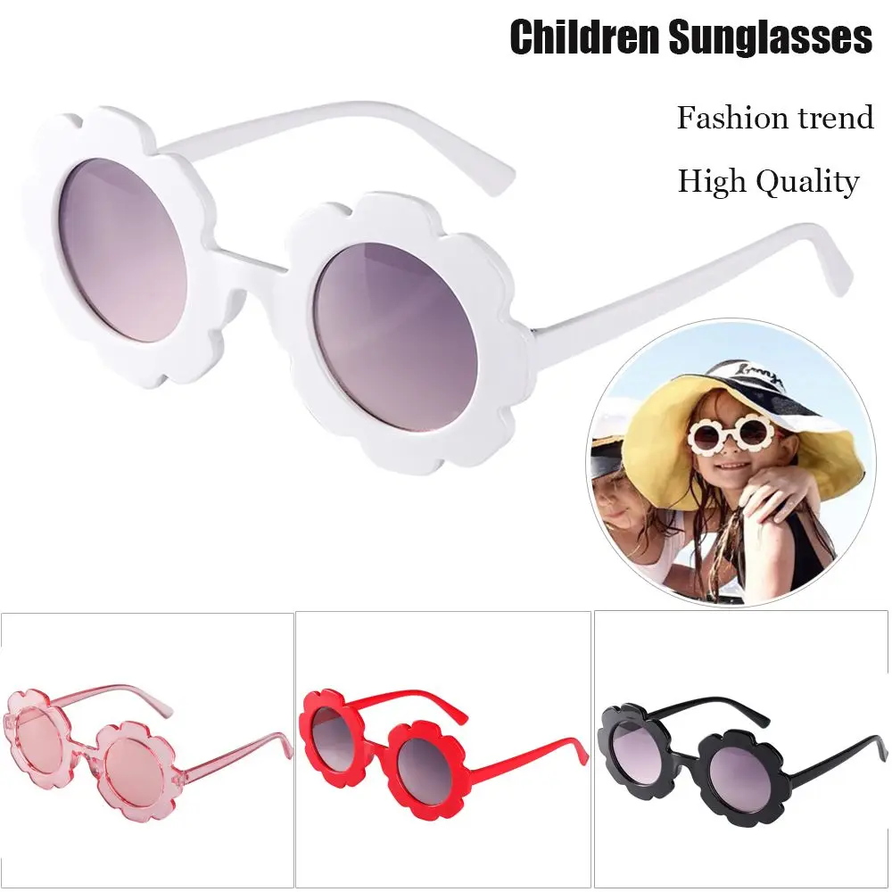 1pc Boys And Girls Cute Trend Outdoor Product Eyewear Vintage Sun Glasses Children Sunglasses Flower Shape