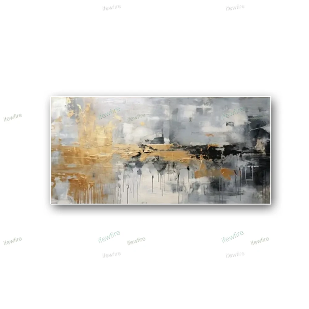 

Abstract Mural Exhibits Modern Gold Wall Art Canvas Pictures Large Indoor Hanging Posters Handmade Oil Painting For Living Room
