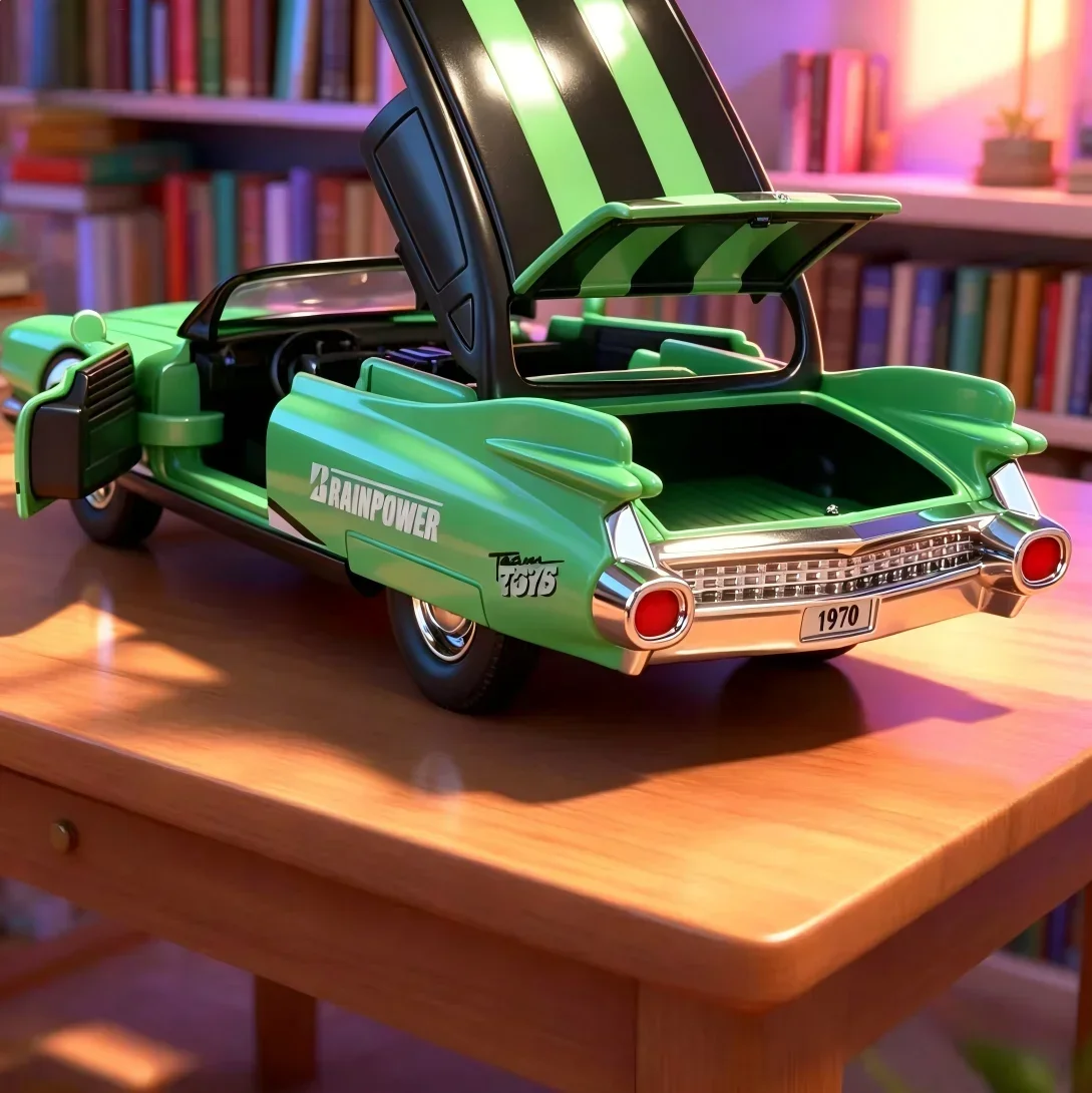 Retro Sedan Alloy Diecast Model Pull-Back Function Openable Doors Metal Collectible Vehicle High-end Gift Home Desktop Ornament