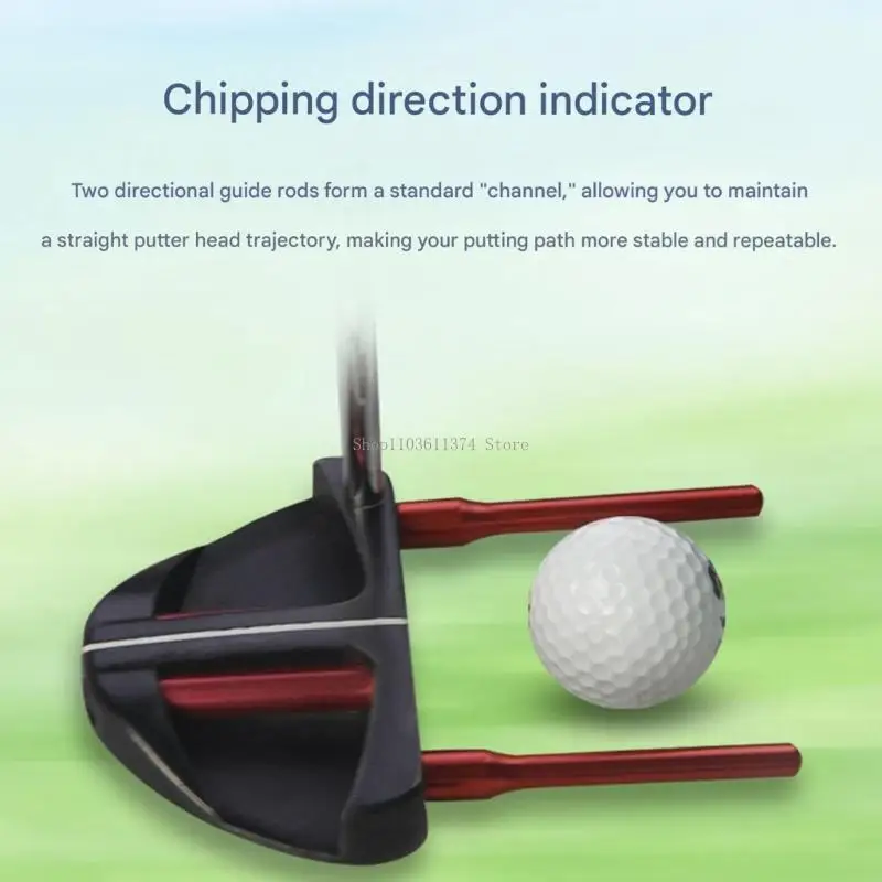 Golf Club Face Direction Tool with Base, Detachable Rod Guide for Range Practice and Home Swing Checks