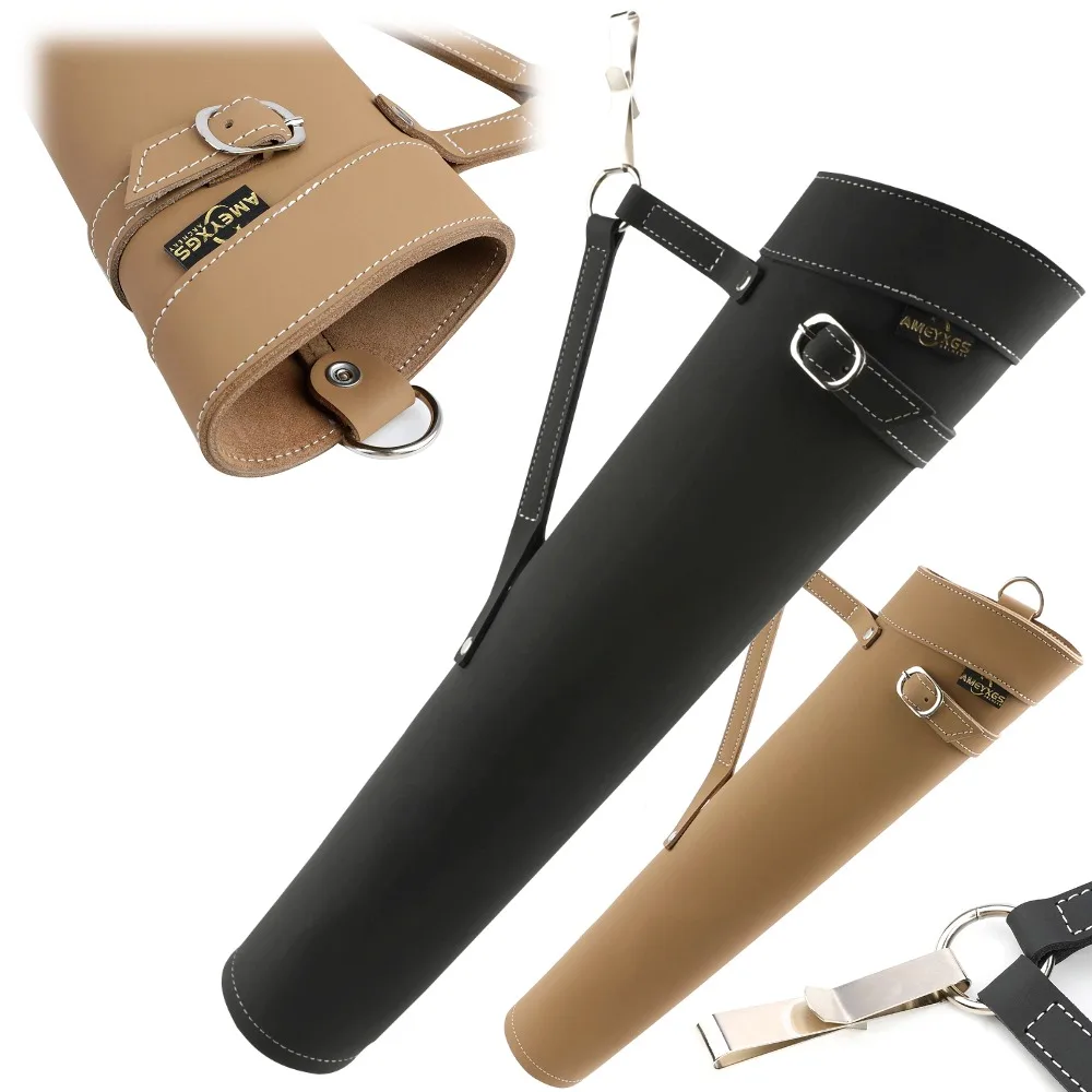 

Archery Waist Arrow Quiver Shoulder Leather Arrow Holder Hip Bag Adjustable Belt for Bow and Arrows Hunting Shooting Target