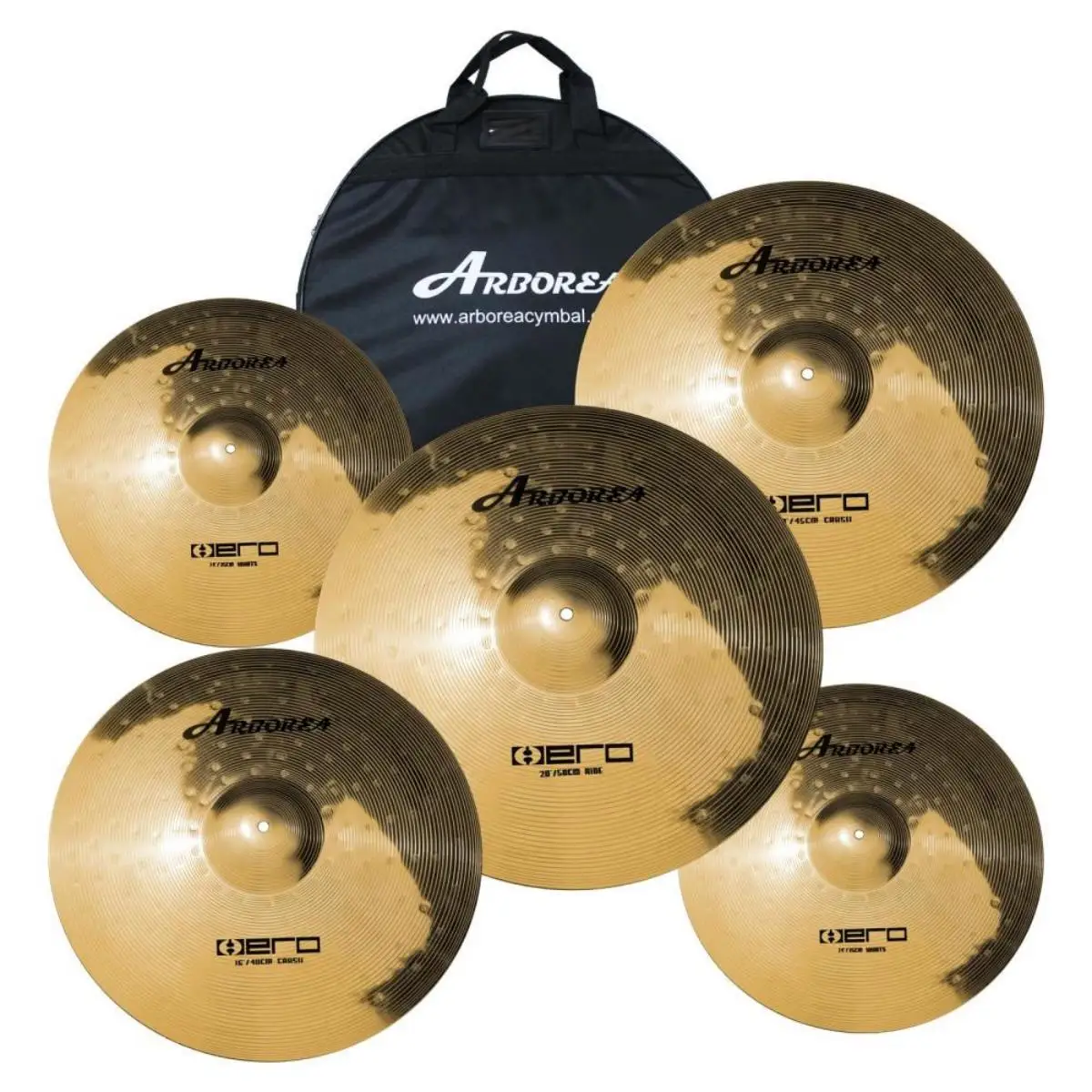 Arborea Hero Series 5 Pieces Alloy Cymbals Drum Set, 14