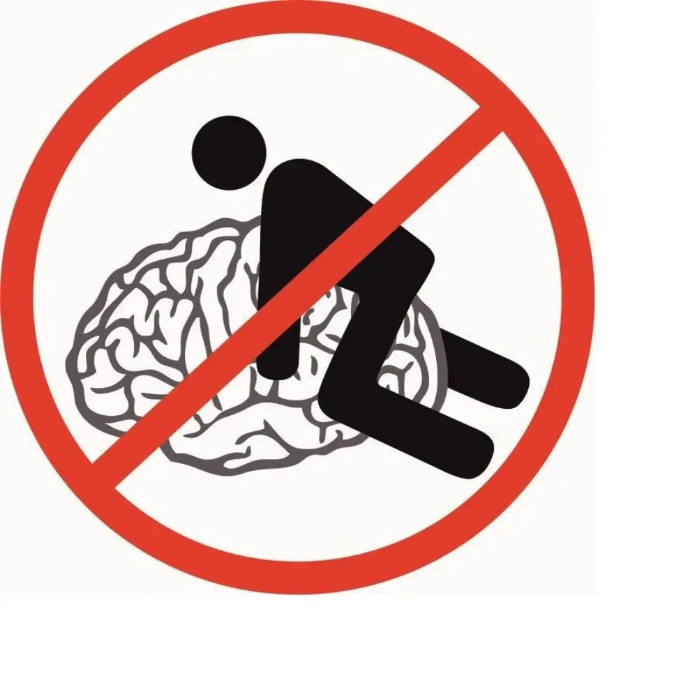 Funny No Brain Activity Warning Round Sign - Vintage Durable Metal Plaque Wall Decor, Home Office Bar Man Cave Wall Art