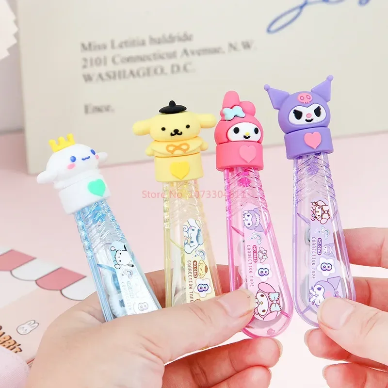 4/24pcs Sanrio Correction Tape Kawaii My Melody Kuromi Cinnamoroll White Out Correction Band Stationery School Office Supplies