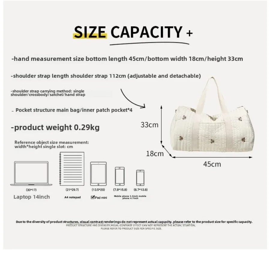 حقيبة سفر مطرزة جديدة، حقيبة أمتعة ذات سعة كبيرة، حقيبة تخزين خفيفة الوزن، حقيبة بوسطن #3
