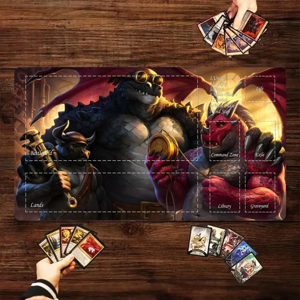 

Игровой коврик Magic Card с зоной Animal Ninja Samurai тема mtg игровой коврик настольный коврик Commander Playmat подходит для игровых сборов
