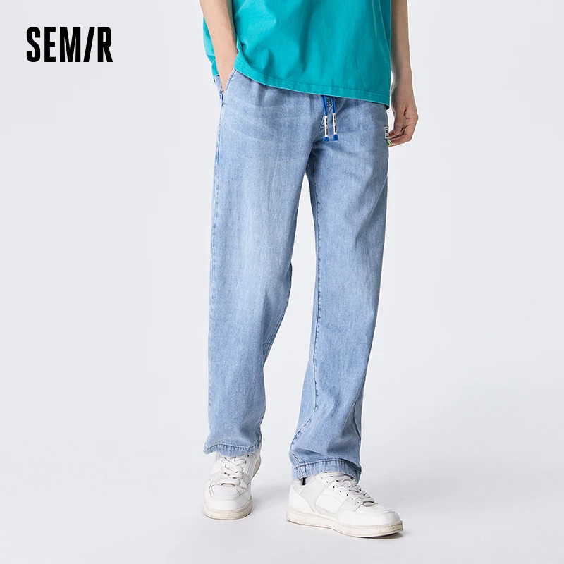 Semir Jeans For Men Stylish And Trendy Drawstring Tapered Pants With A Simple And Textured Feel Made Of Pure Cotton