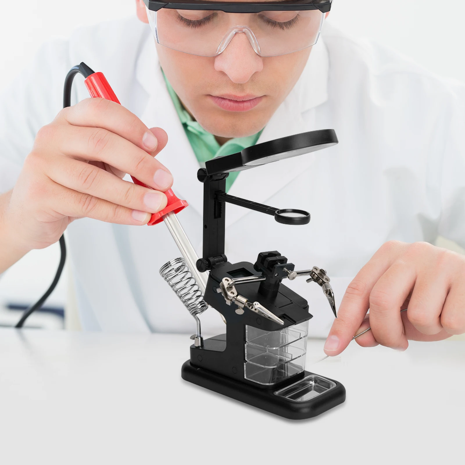 

10pcs USB Welding Clamp 10LED Lights Adjustable Magnifier Electronics Hand Clamp Soldering Station Led Work Light Repair Tools