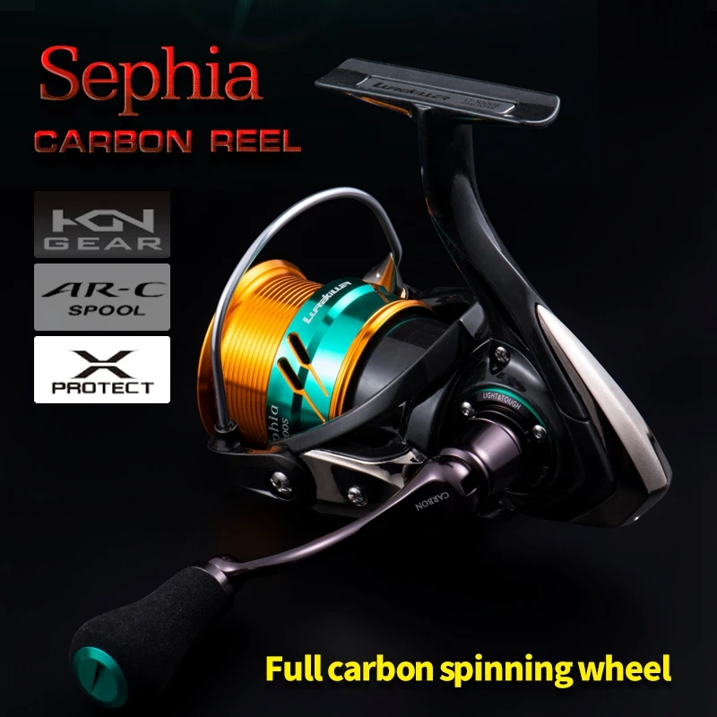 Lurekiller Carbon Spinning Reel Sephia LT800/1000/2500/3000 Hot Sale 8+1BB 4-8KG Max Drag Power Bass Pike Fishing Reel Egi Reel