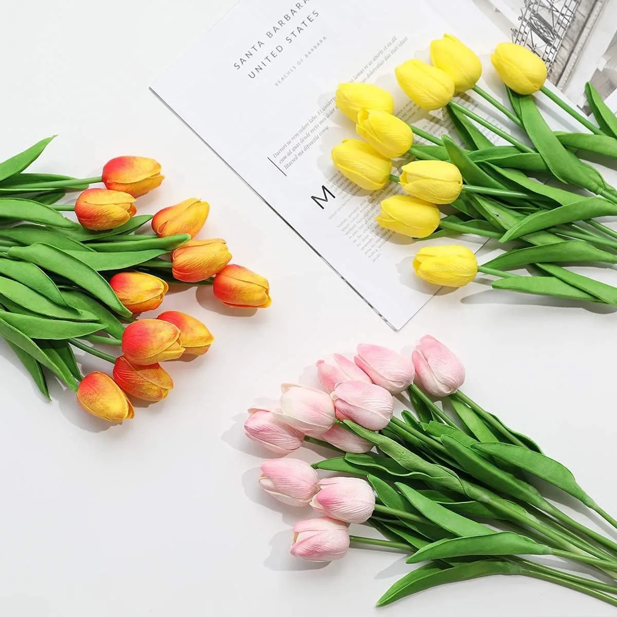 10 Stück Künstliche Blumen Real Touch Tulpen für Scrapbooking, Vasen, Heimdekoration, Hochzeit, Garten, Rosenbogen, Festlichkeiten, Brautsträuße, DIY-Geschenk – Detail 9
