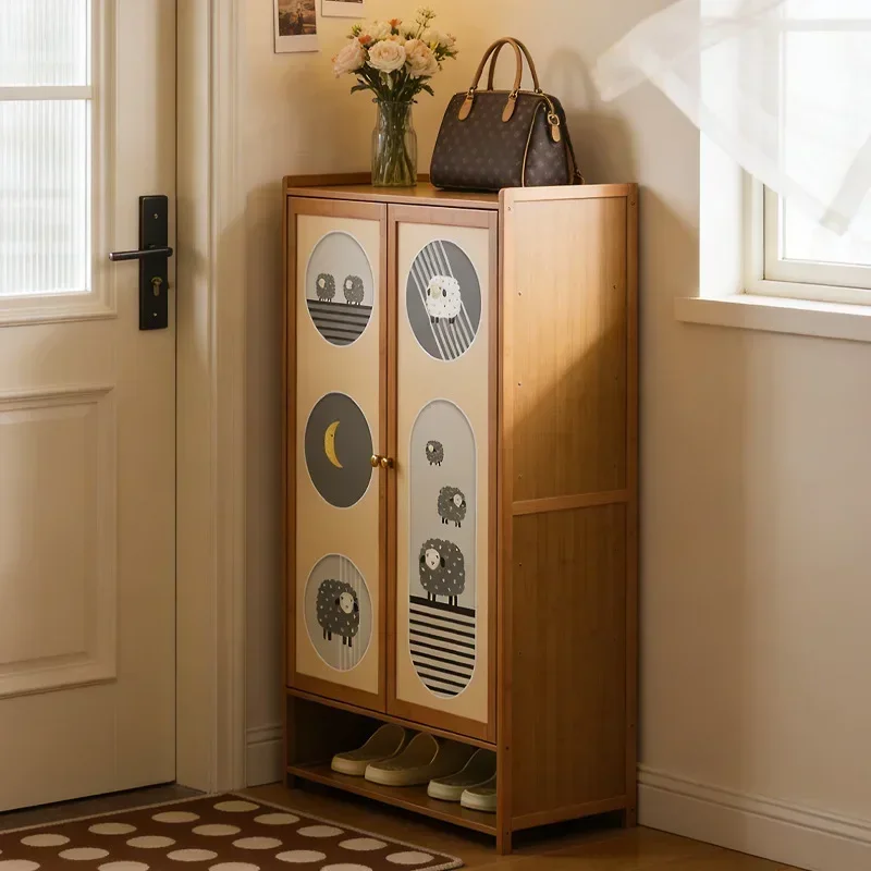 Solid wood shoe cabinet household entrance entrance entrance cabinet shoe rack indoor multi-layer storage shoes