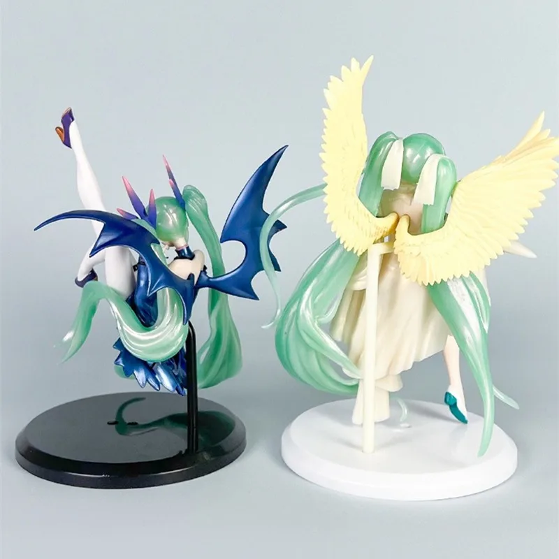 17-19 ซม.Hatsune Miku อะนิเมะ Dark Angel PVC รูปปั้นตุ๊กตา Bright Angel น่ารักบทบาทชุดของขวัญเครื่องประดับ
