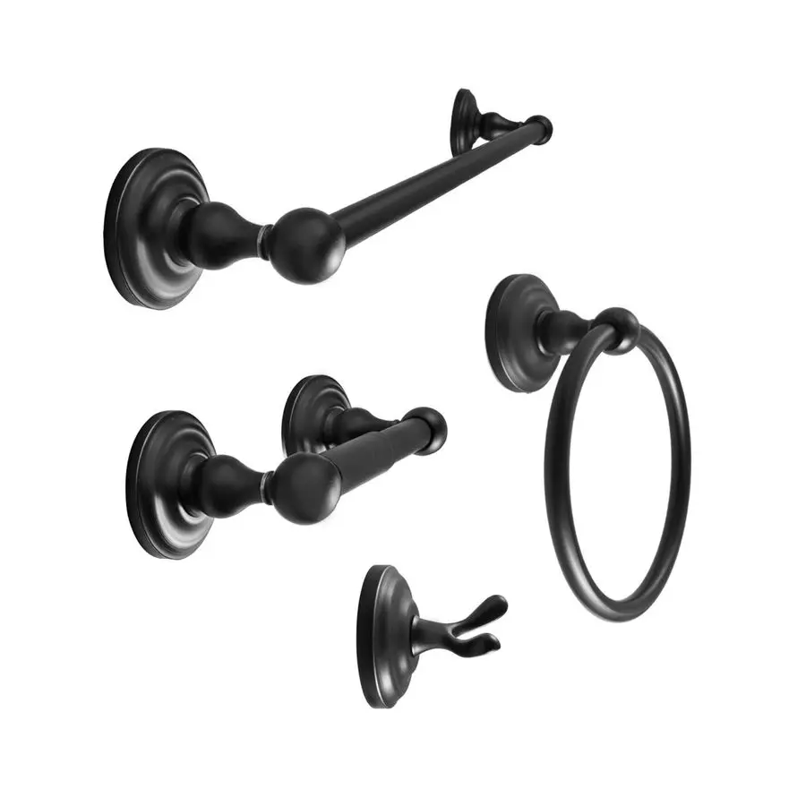

ROBIKI Black Bathroom Accessories Set, Bath Hardware, Includes Robe Hook, Toilet Paper Holder, Towel Ring, 18 amp 24 Towel Bar,