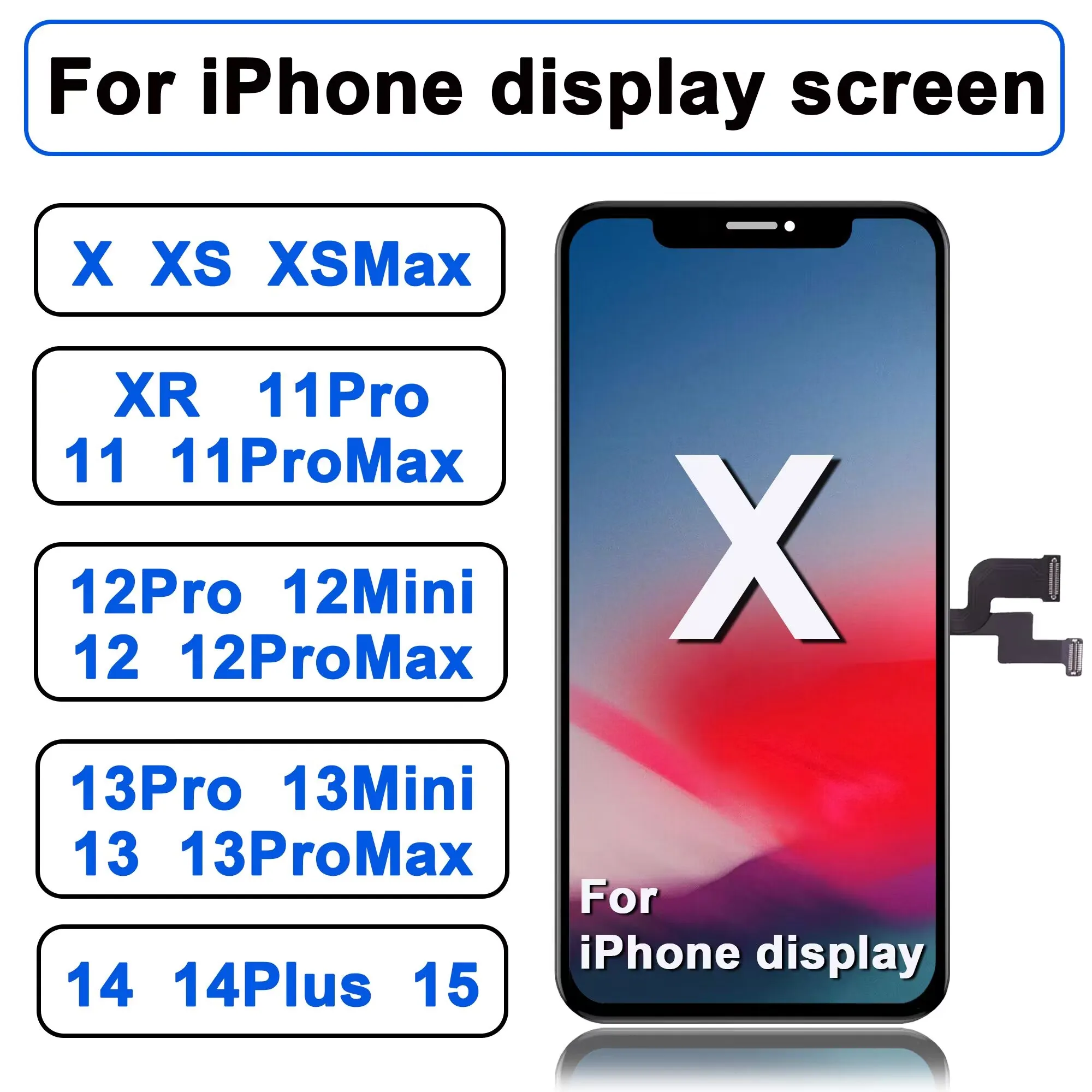 OLED For iPhone X XR XS Max LCD Incell For iphone 11 12 13 Pro Max Screen 12 13 Mini 14 Plus 15 Display LCD Digitizer Assembly