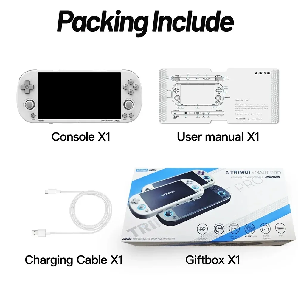 AMPOWN Trimui Smart Pro Handheld Game Spelers 4.96 ''IPS Linux Emulator Draagbare Retro Video Game Consoles PSP Vita EU Magazijn