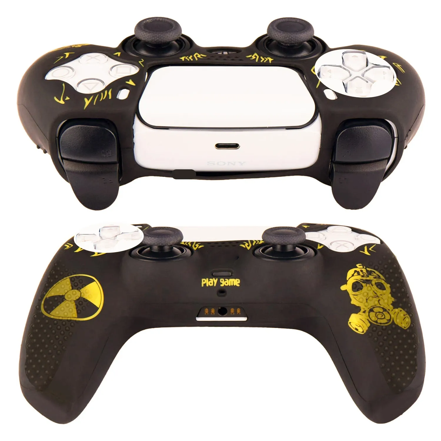 Anti-Slip Silicone Protective Skin for PS5 Controller with 2 Thumb Grip Caps And 1 Sticker Compatible Controller Cover Case view 6