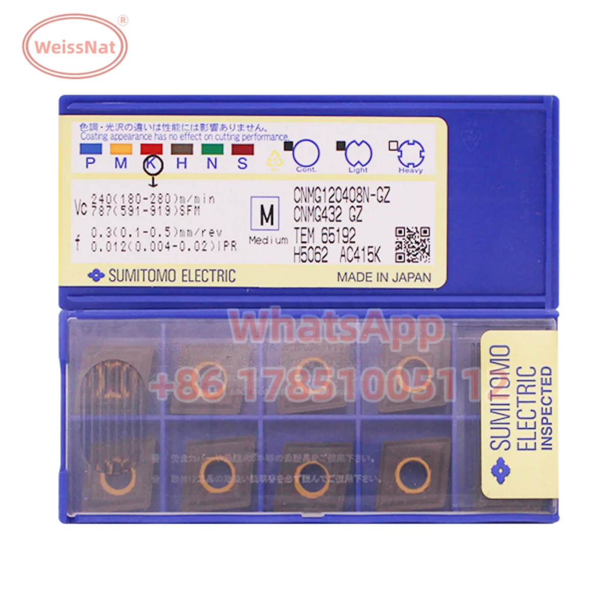 

SUMITOMO CNMG120402N CNMG120404N CNMG120408N CNMG160612N AC410K AC415K AC420K T1500A AC8015P AC8025P Carbide Insert CNMG Inserts