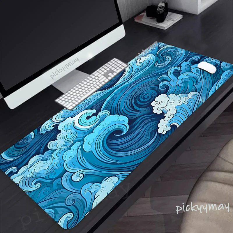 

Ocean Great Waves Mouse Pad Gamer Mousepad Office Large Mouse Mat Rubber Desk Rug Office Desk Mats Company Mousepads 100x50cm