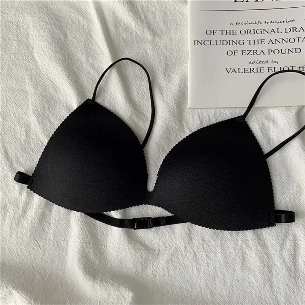 Women Bra Seamless Underwear Women Ultra-thin Underwear Thin Shoulder Strap Girls Backless Bra Push Up Bra One Piece Bra