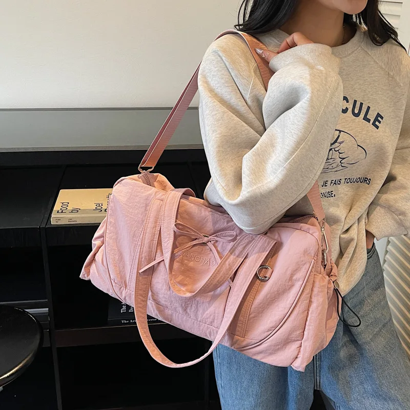 حقيبة سفر لمسافات قصيرة للنساء، حقيبة أمتعة سفر خفيفة الوزن للطلاب، حقيبة لياقة بدنية منفصلة جافة ورطبة ذات سعة كبيرة #1