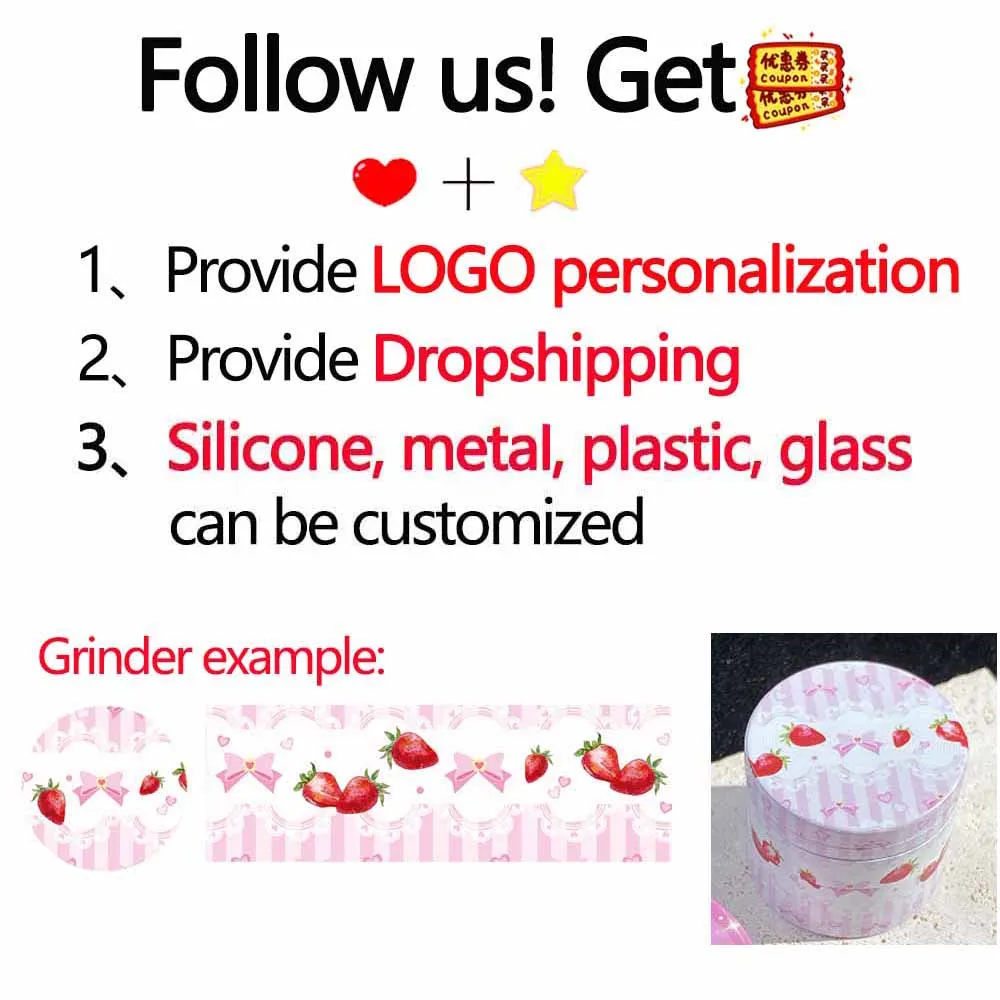 1Set Cherry Grinder Crusher Fruit Silicone Jar Kawaii Plastic Tray Pink Girly Heart Gift Storage Bag Smoking Accessories