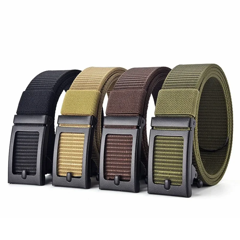 Automatic Buckle Canvas Belt Available In 12 style 6 color Suitable For Outdoor Sports Hunting Accessories