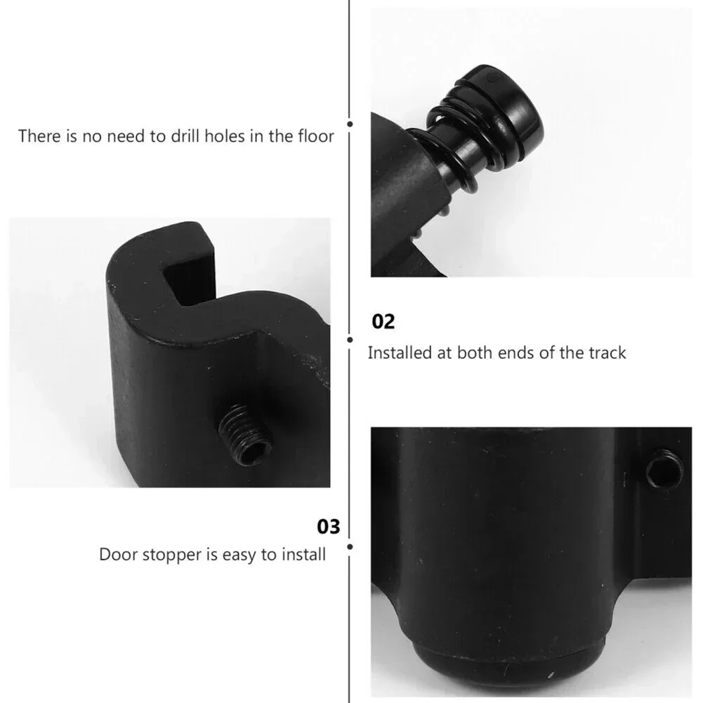 Household Hardware Barn Door Stopper Adjustable Aluminum Double Pulley Easy Install For Folding Door Hanging Rail Sliding New