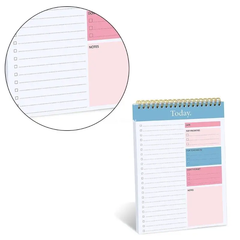 Daily To-do-list Planner Twin Coil Binding Planner 52 Page Lined Dropship