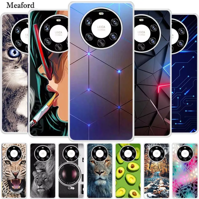 Funda trasera de silicona suave para Huawei Mate 40 Pro +, carcasa de animales TPU, funda de teléfono para Huawei Mate 40 Pro Plus Coque para Mate40