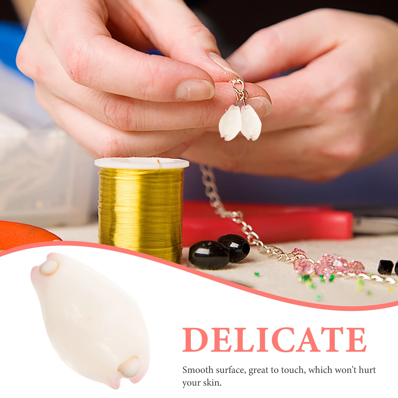 

5pcs Natural Shell Beads Smooth Polished Abalone Diy Craft Jewelry Material Pendant Earring Garland Home Decoration Vase Filling