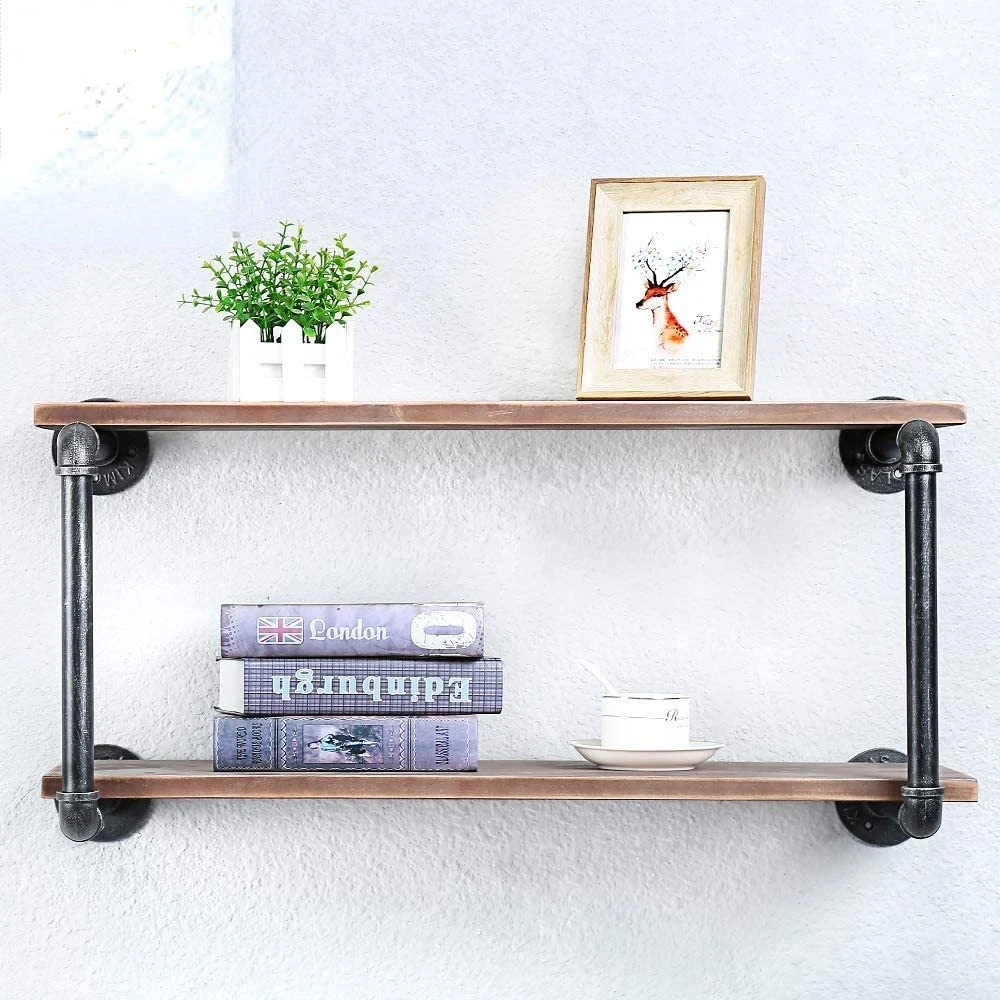 

Bathroom shelves floating stocking Steampunk Industrial Rack Iron Pipe Shelf Brackets for home