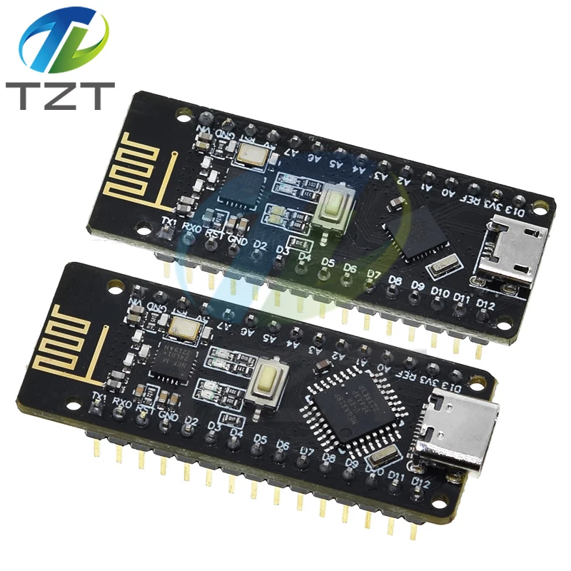 Imagem -04 - Tzt Rf-nano Placa Micro Usb sem Fio para Arduino Integrate V3.0 Atmega328p Qfn32 5v 16m Ch340 Nrf24l01 2.4g