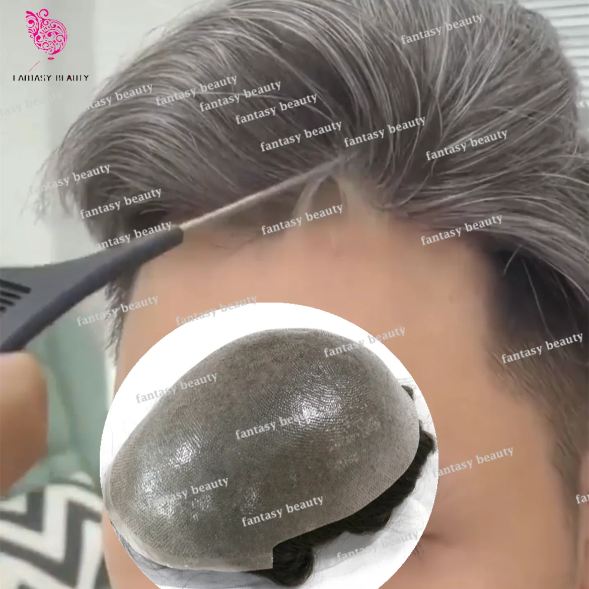 

0.06mm Natural hairline Super durable men Toupee Black Hair piece Full PU Silicone 100% human hair wig unit Capillary Prosthesis