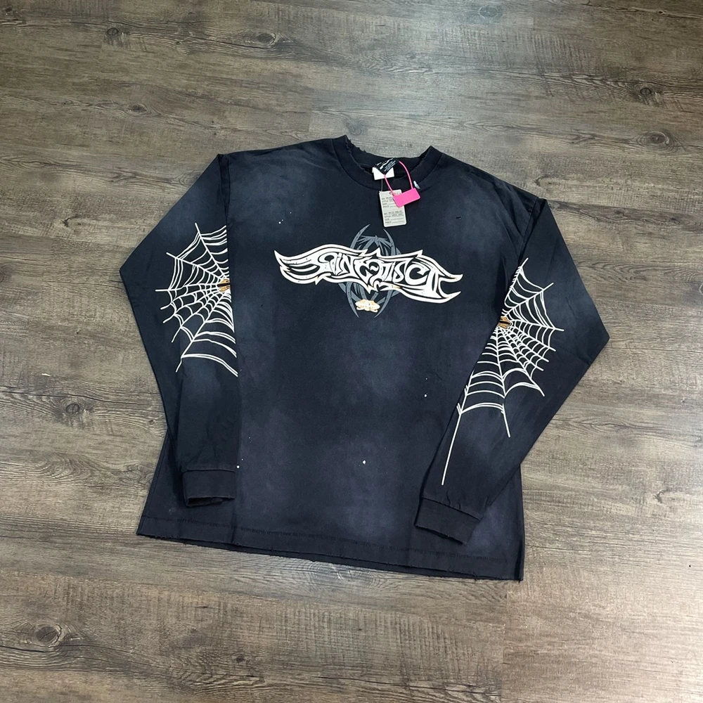 

Yao Fashion SAINT OF MICHAEL Retro 100% Cotton Luxury Brand Oversize Loose Tops Tee Casual Streetwear T Shirt For Men Unisex