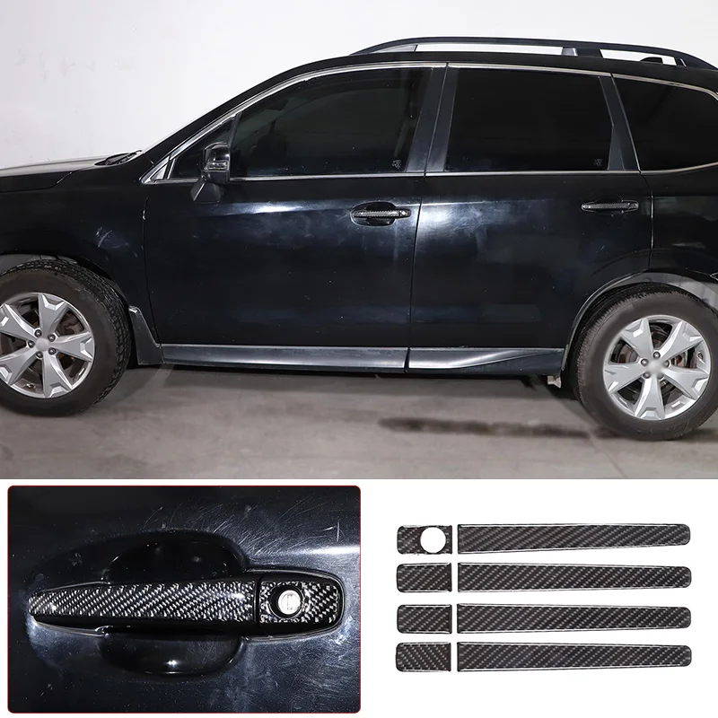 For Subaru Forester 2013-2018 Soft Carbon Fiber Car Exterior Door Handle Sticker Car Exterior Protection Decoration Accessories