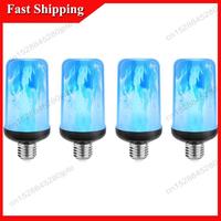 -ABUB 4X LED Flame Effect Light Bulb E27,Decorative Flickering Realistic Fire Lights Bulb,Festival Decoration Lamp,Black-C