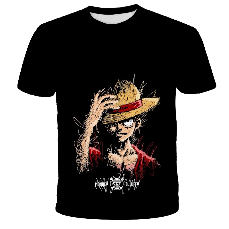 2025 NOVEDAD DE VERANO ropa para niños Anime One Piece Luffy Gear 5 Cosplay camiseta niños camisetas de dibujos animados niños verano camisetas de manga corta