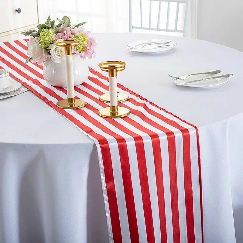 Chemin de table de Noël en lin rouge, 35,6 x 180,3 cm, long chemin de table antidérapant pour