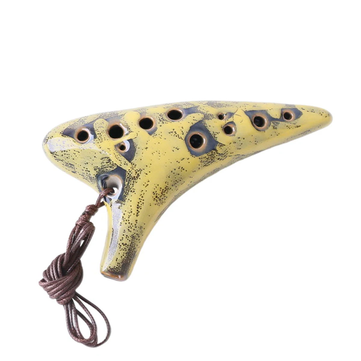 

12 Holes Alto C Ocarina Ceramic Flute Easy Carry Mellow Fingerholes Ergonomic Design Manual Opening Sensitive Sound For Amateur