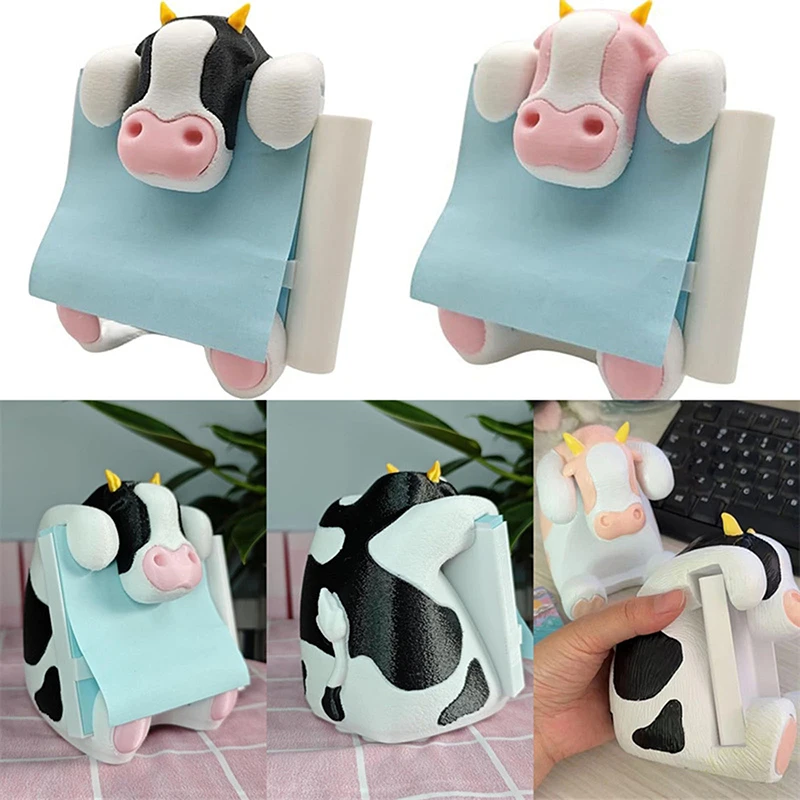 Pop Up Note Dispenser Cow Shape Resin Kids Note Dispenser Back To School Supplies Pop Up Sticky Note Dispenser Tabletop Decor