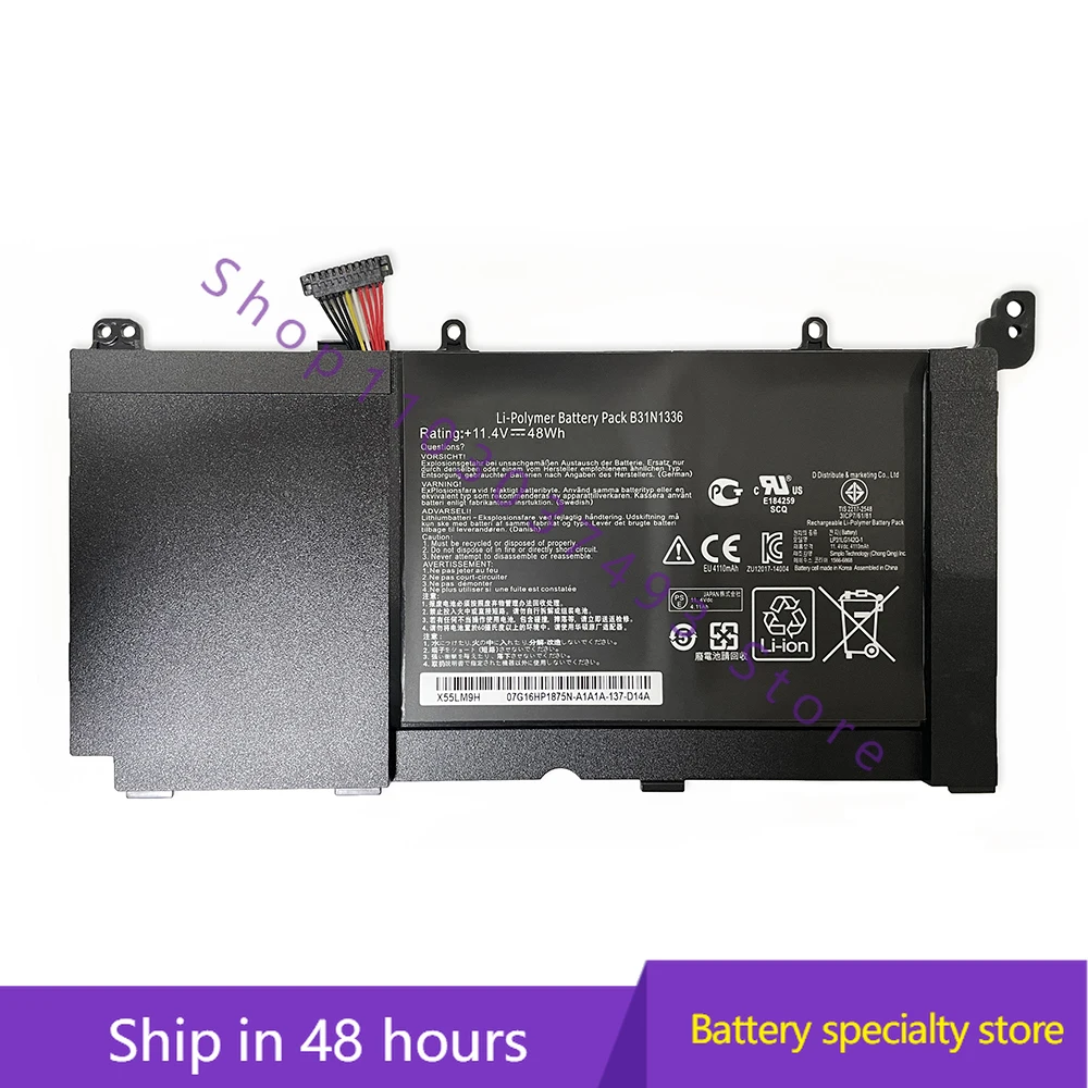 

2025 B31N1336 11,4 В 48 Втч 4110 мАч для ASUS VivoBook R553L R553LF R553LN-DM553H K551LN K551LA K551LB S551 Series Аккумулятор для ноутбука